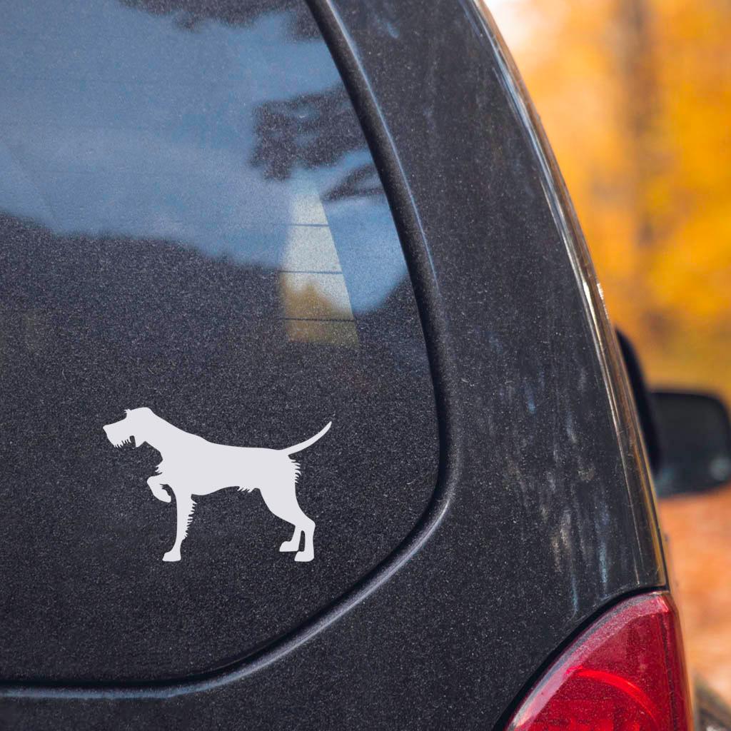 Wirehaired Pointer transfer decal sticker on truck window