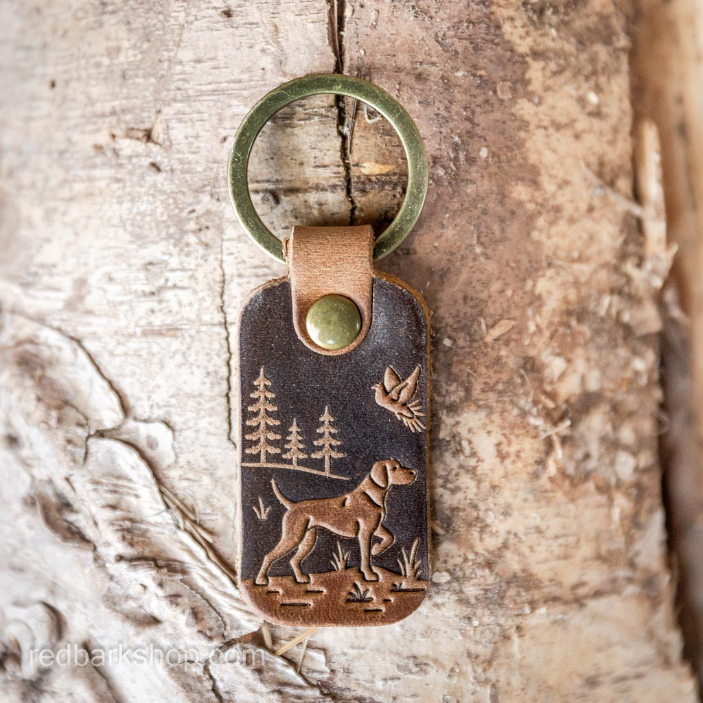 Point and Feather Keychain
