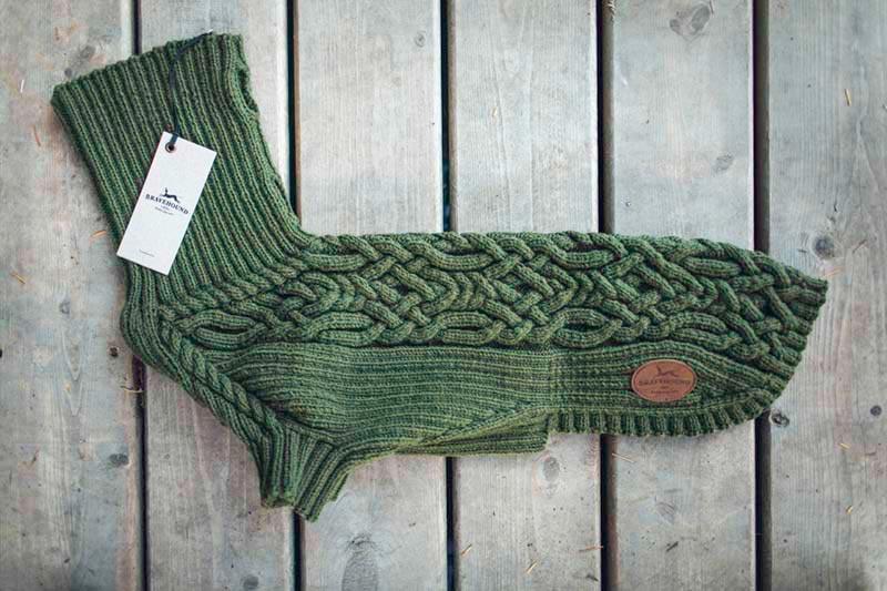 Forest green Bravehound handknit sweater