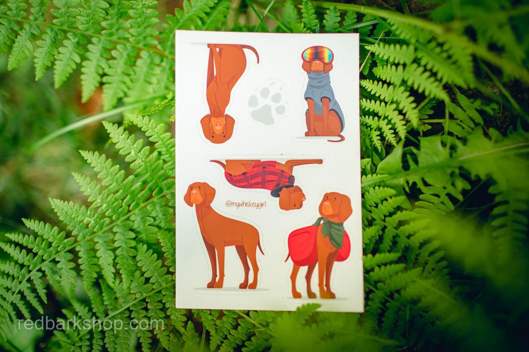 Set of 4 gold Stickers, Whiskey and Bourbon, monoline drawing dog stic -  Red Bark Shop
