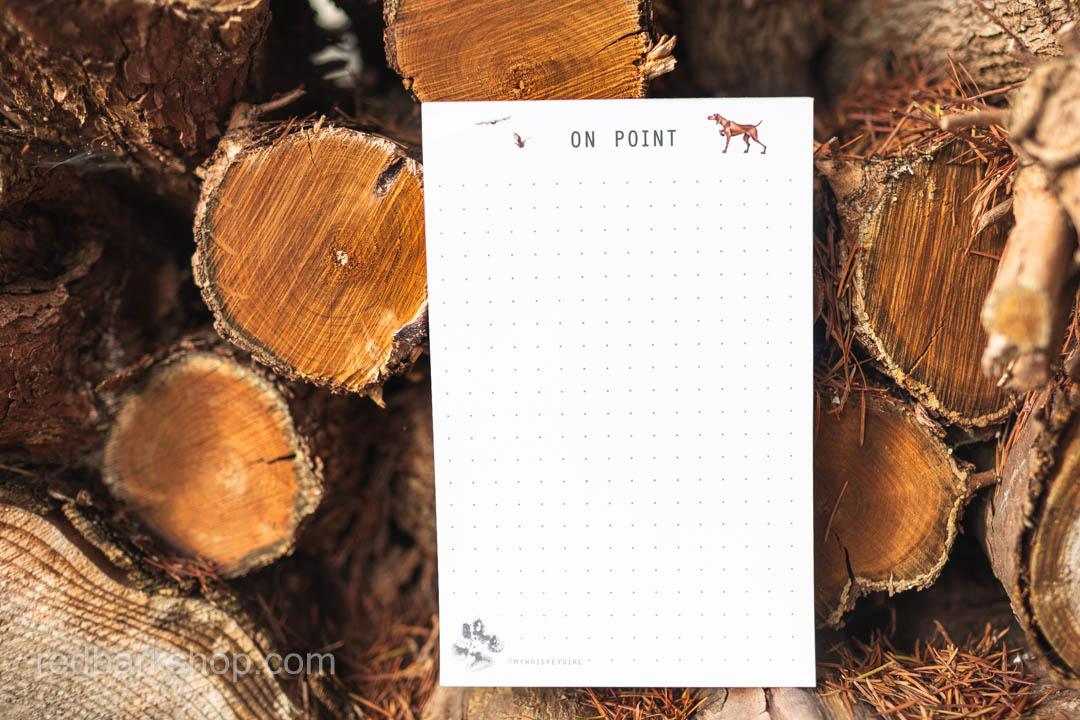 On Point notepad with pointing Vizsla from mywhiskeygirl