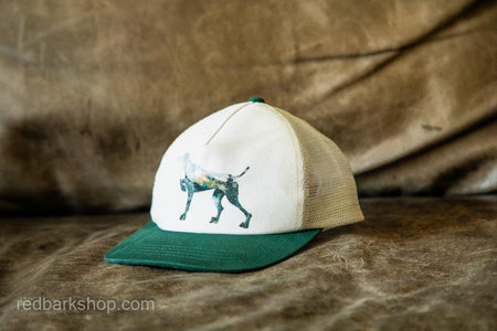 White womens dog hat with turquoise brim and mesh