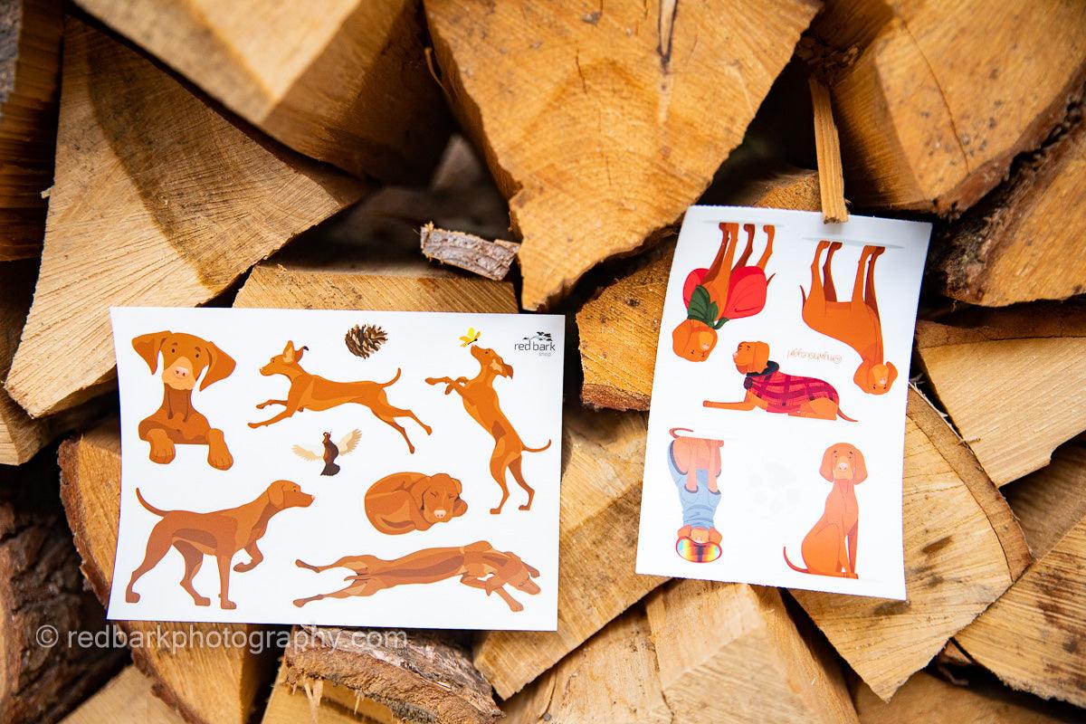 Bourbn Vizsla Sticker Sheet - Red Bark Shop